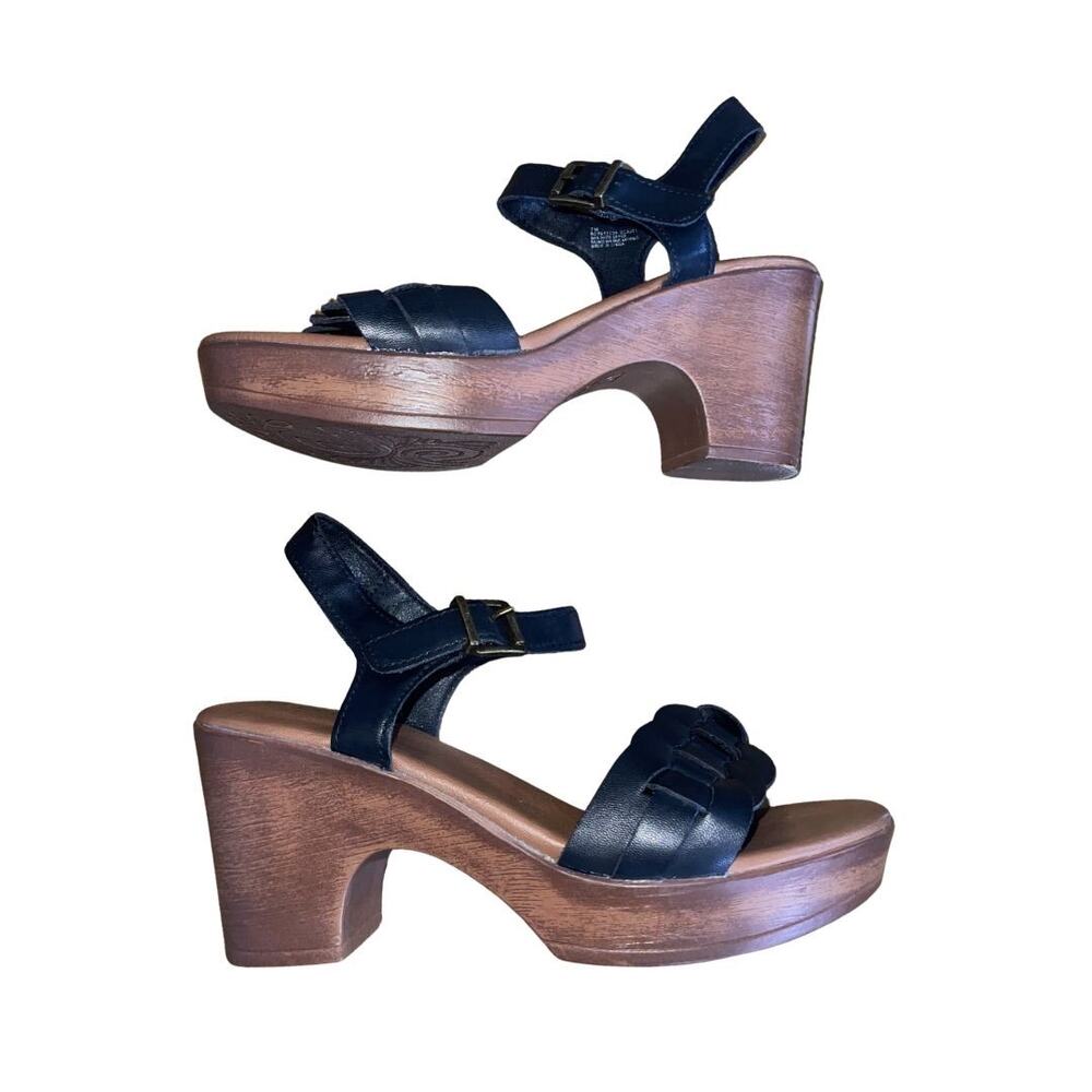 BOC by Born Gigi Platform Block Heeled Sandals Woven Size 7.5 Retro Chic Boho